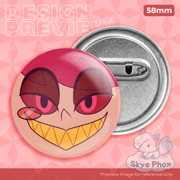 Alastor Face Round Badge (Button Pin) with Soft Touch