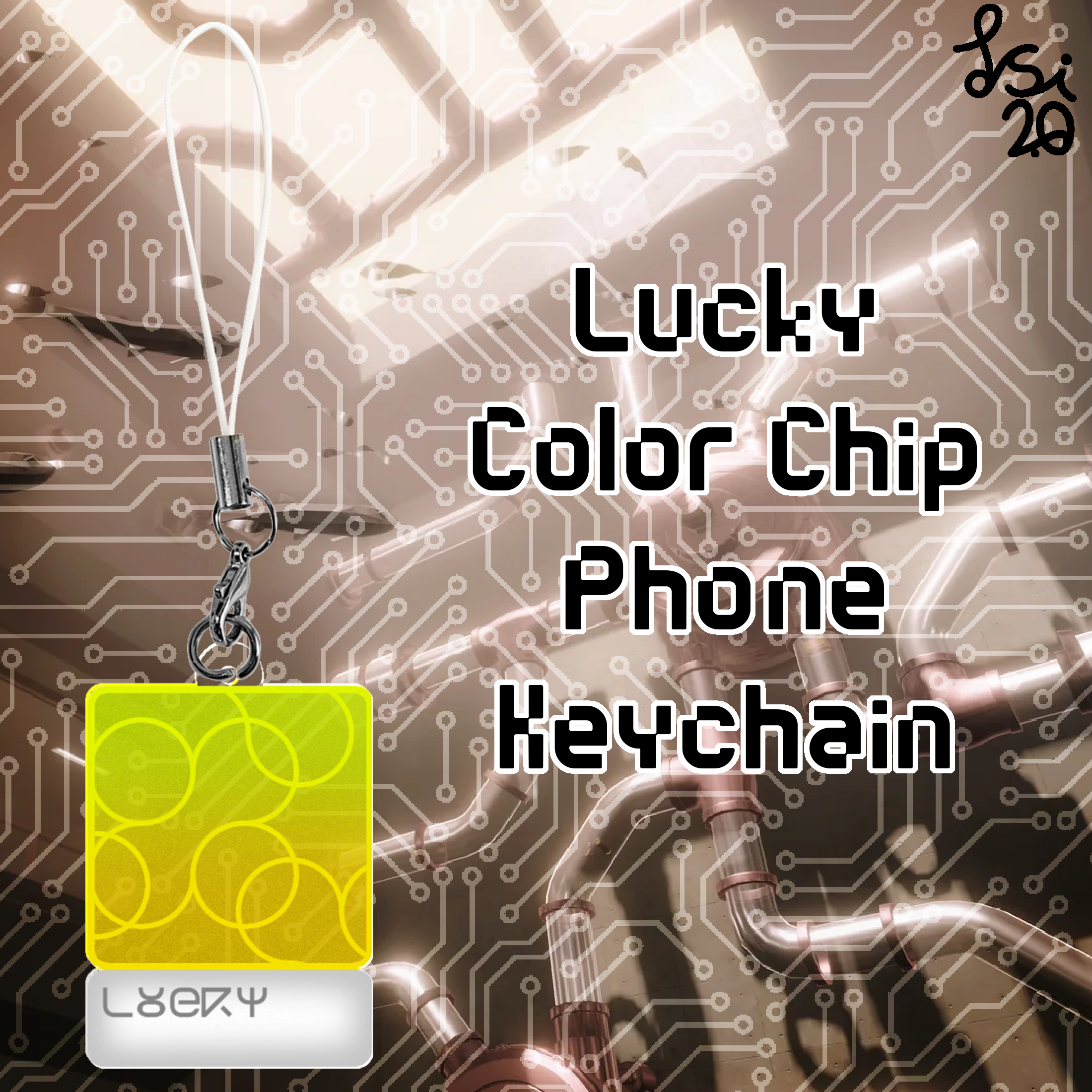 Lucky Color Chip Phone Keychain