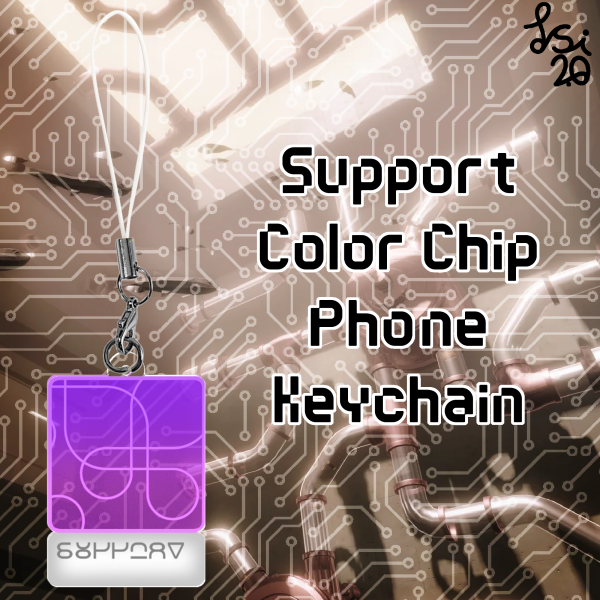 Support Color Chip Phone Keychain