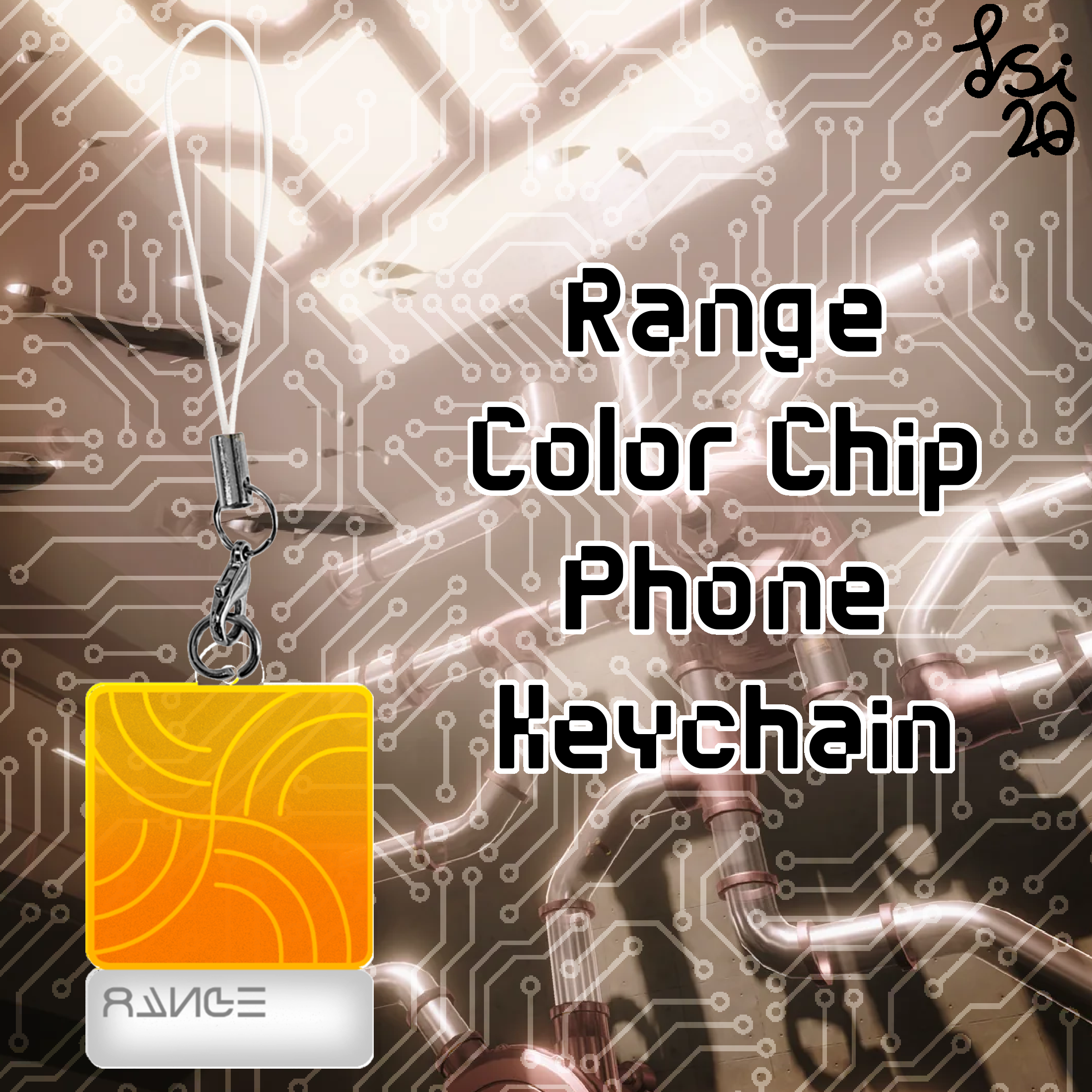 Range Color Chip Phone Keychain