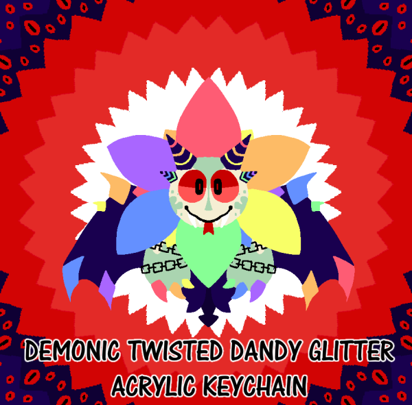 Demonic Twisted Dandy Dandifer Glitter Keychain