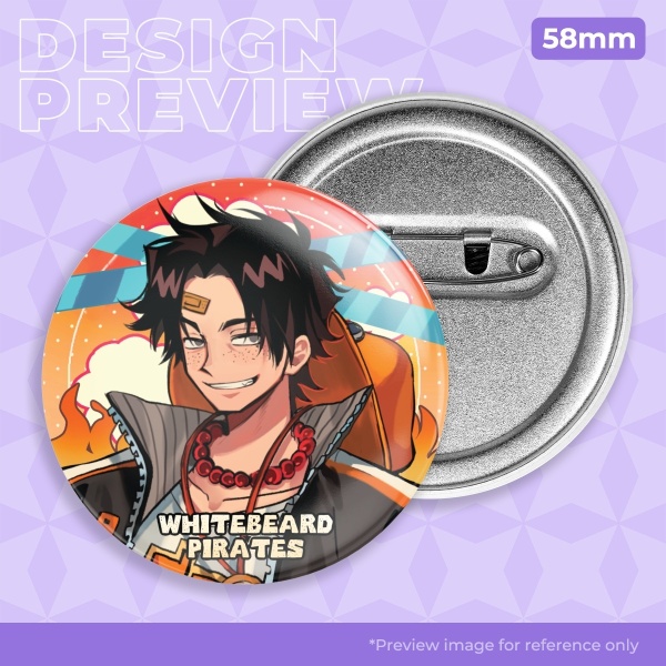 Warning Portgas D Ace Round Badge 58MM