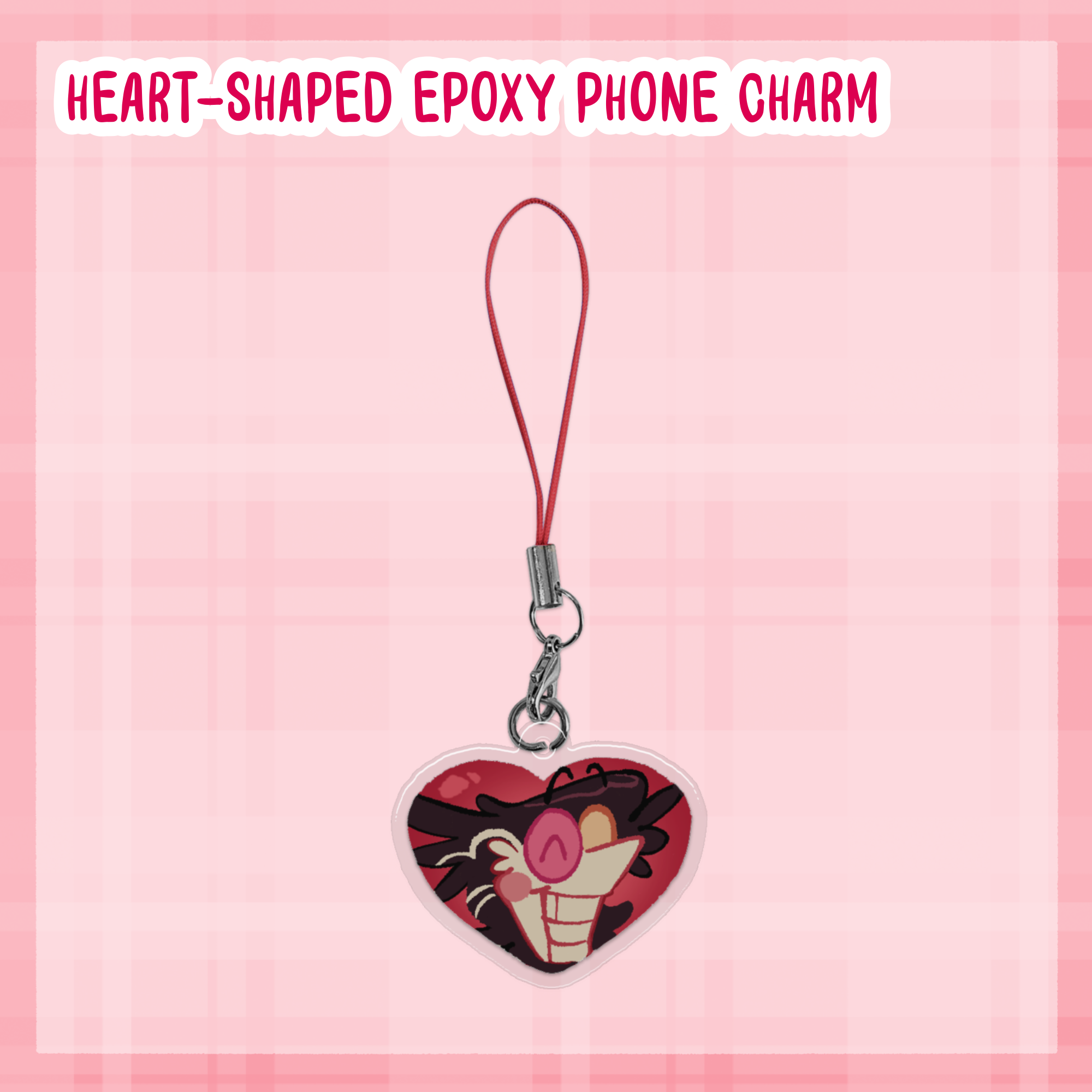 Heart-Shaped Epoxy Spamton Phone Charm