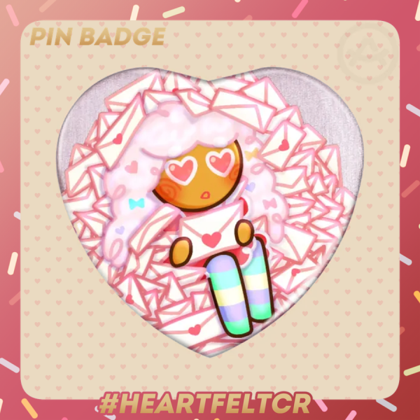 [Cotton Candy cookie] Heart Shaped Pin/Badge