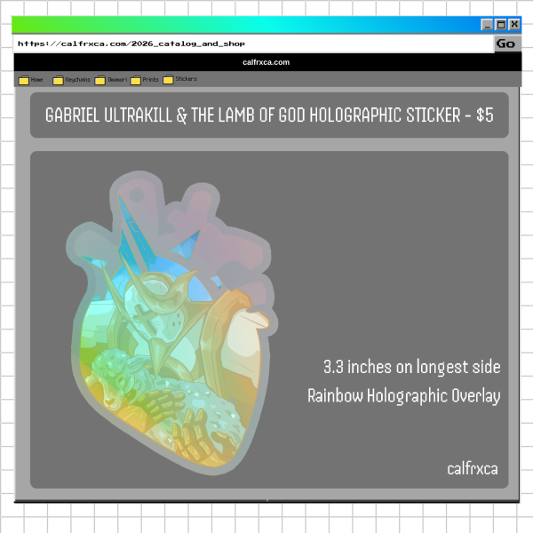 Gabriel & The Lamb of God Holographic Sticker