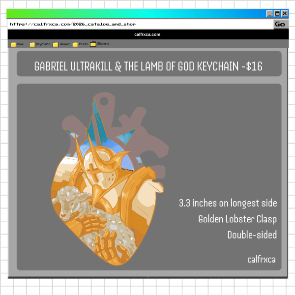 Gabriel Ultrakill & The Lamb of God Keychain