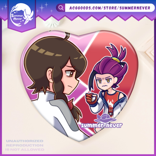 DIPPLINSHIPPING [Pokemon] Kieran x Juliana Heart Button Badge