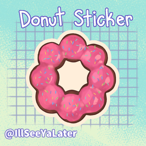 Pink Donut Sticker