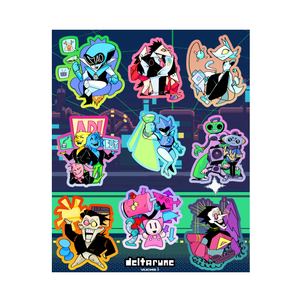 Deltarune Chapter 2 Stickers Sheet (Rainbow hologram)