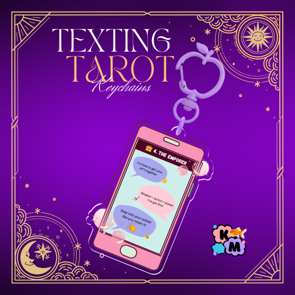 4. The Emporer Texting Tarot Card Smartphone Acrylic Keychain