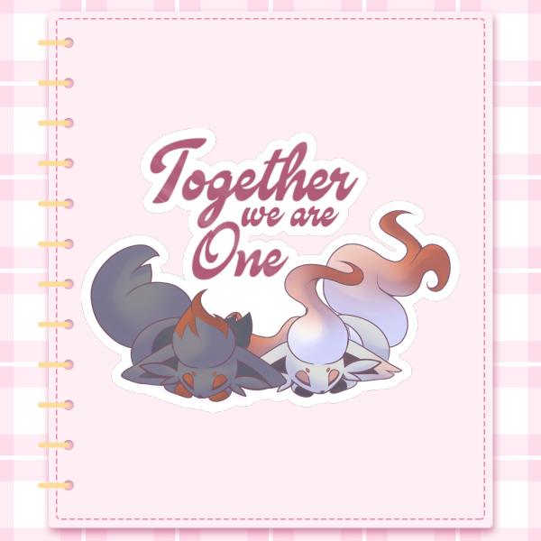 Couple Zorua "Together we are One" Stickers