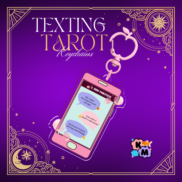 2. High Priestess Texting Tarot Card Smartphone Acrylic Keychain