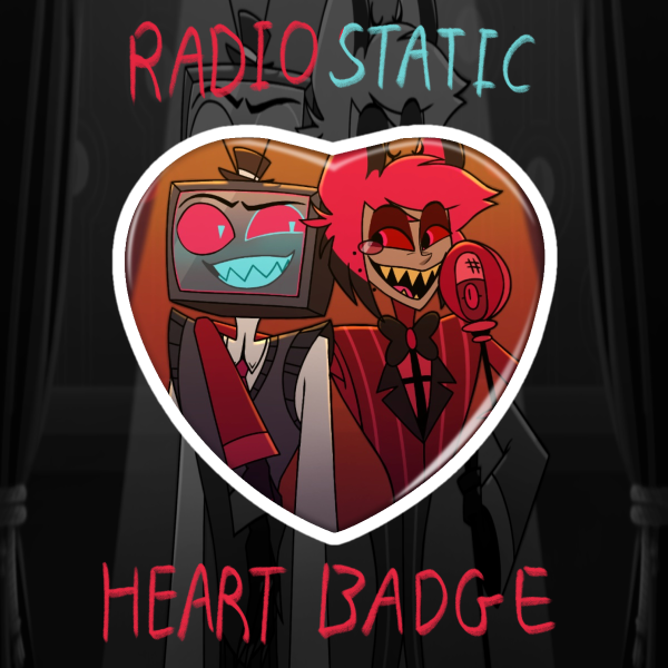 RadioStatic Heart Shaped Holographic Badge