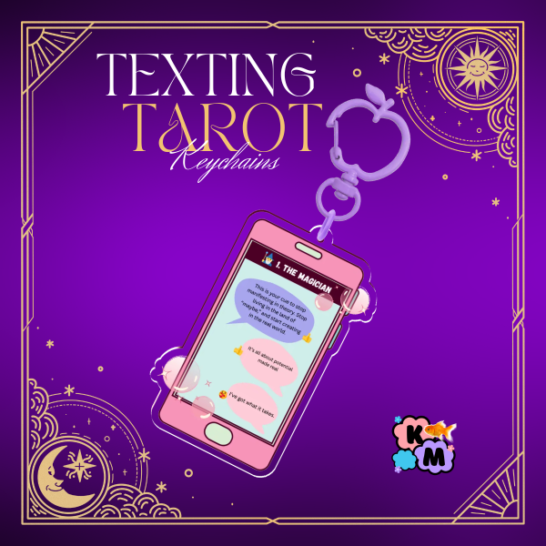 1. The Magician Texting Tarot Card Smartphone Acrylic Keychain
