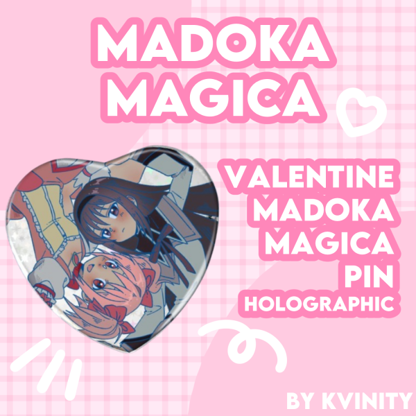 Puella Magi Madoka Magica - Homura x Madoka Heart Pin