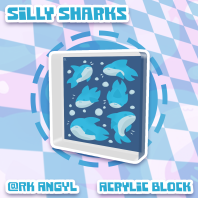 Silly Sharks Thick Acrylic Block
