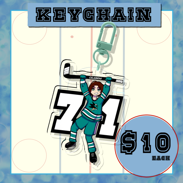 Macklin Celebrini || Hockey || NHL || San Jose Sharks Clear Acrylic Keychains
