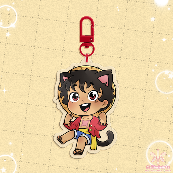 Kitty Luffy - Clear Acrylic Keychains