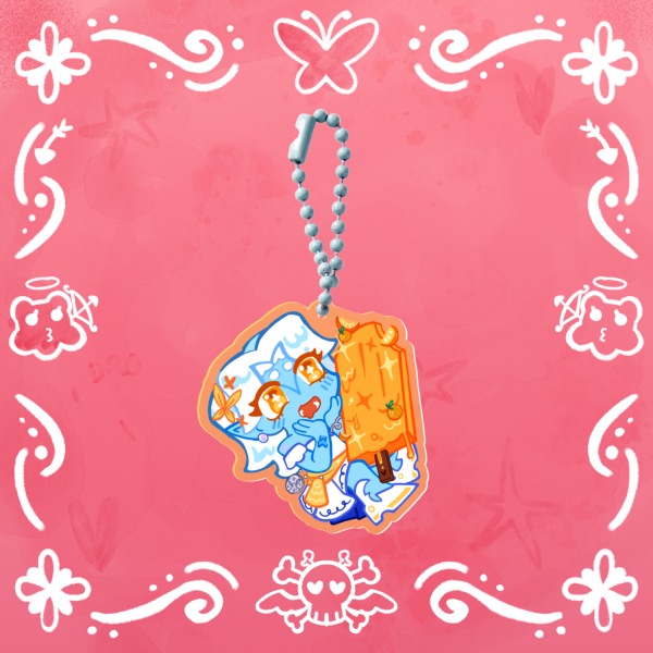 Aurora Primrose Orange Creamcicle Acrylic Keychain