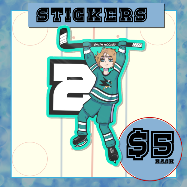 Will Smith Hockey || Hockey || NHL || San Jose Sharks Colored Edge Die Cut Stickers