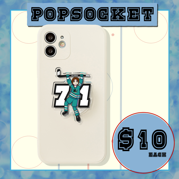 Macklin Celebrini || Hockey || NHL || San Jose Sharks Acrylic Airbag Phone Holder - 1.96"(50mm), Clear