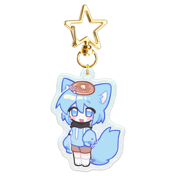 Epoxy Glitter Siho pancak keychain