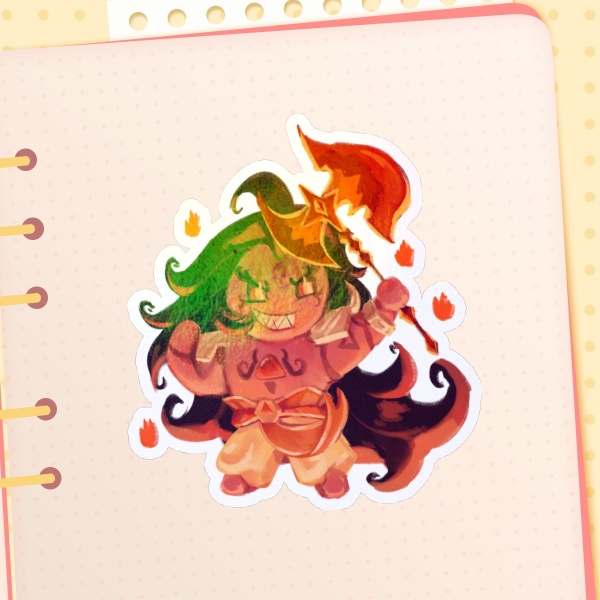 Cookie Run Kingdom Burning Spice Cookie HoloDie Cut Stickers