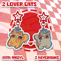 Lover Cats Acrylic Magnet Keychains
