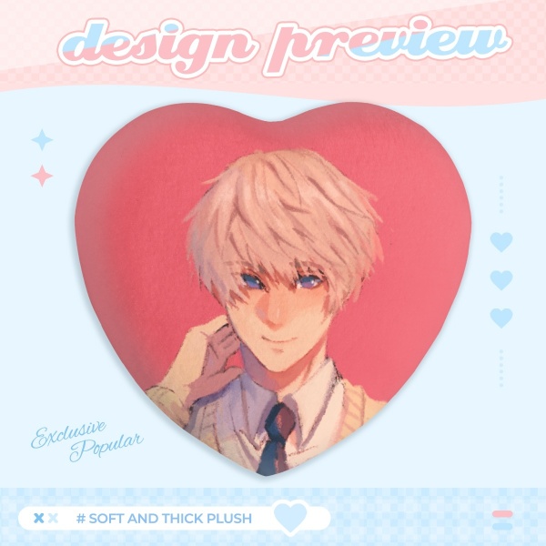 Xavier Heart Shape Plush Badge
