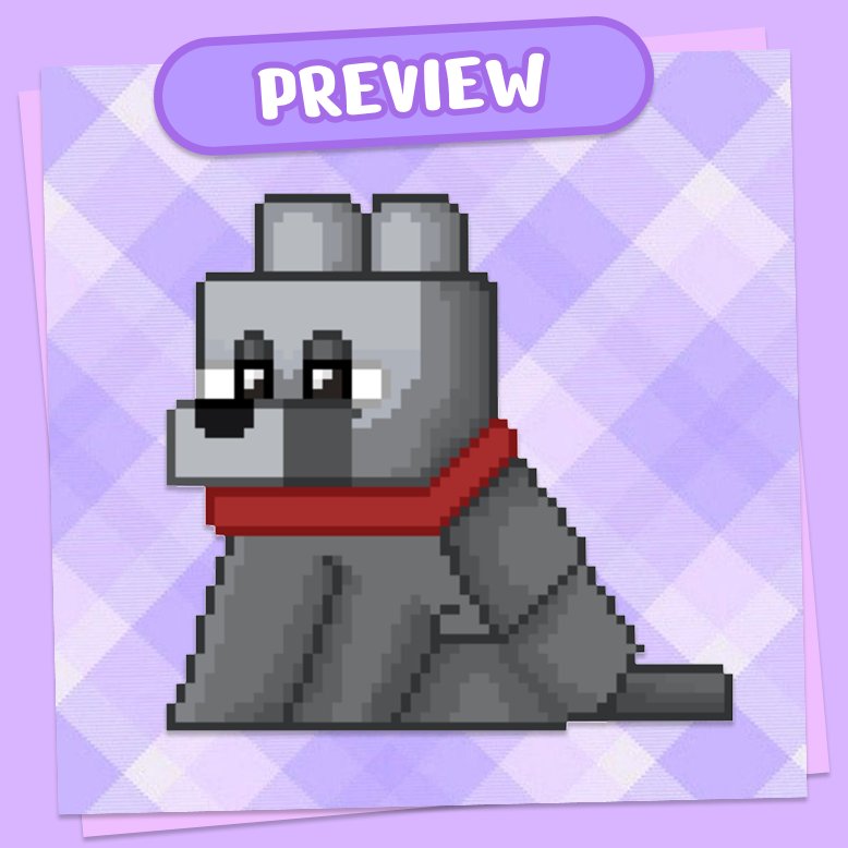 Snow Minecraft-Inspired Wolf Die Cut Sticker