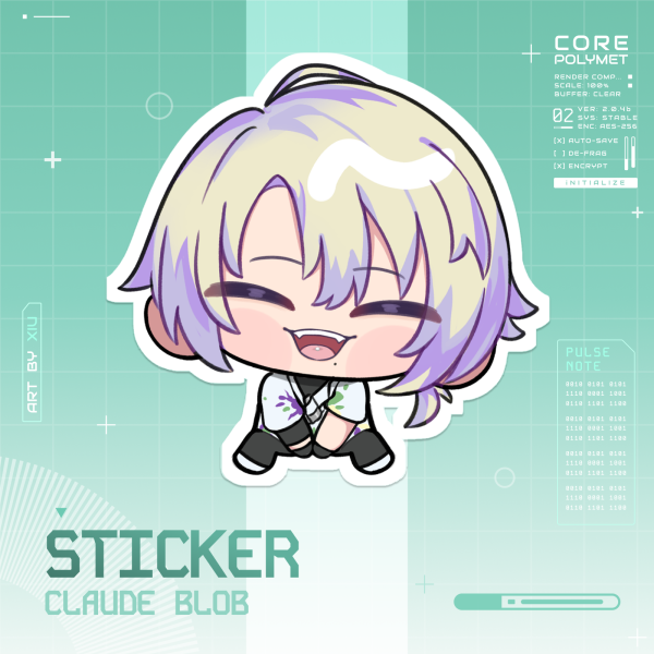 Claude sitting Sticker