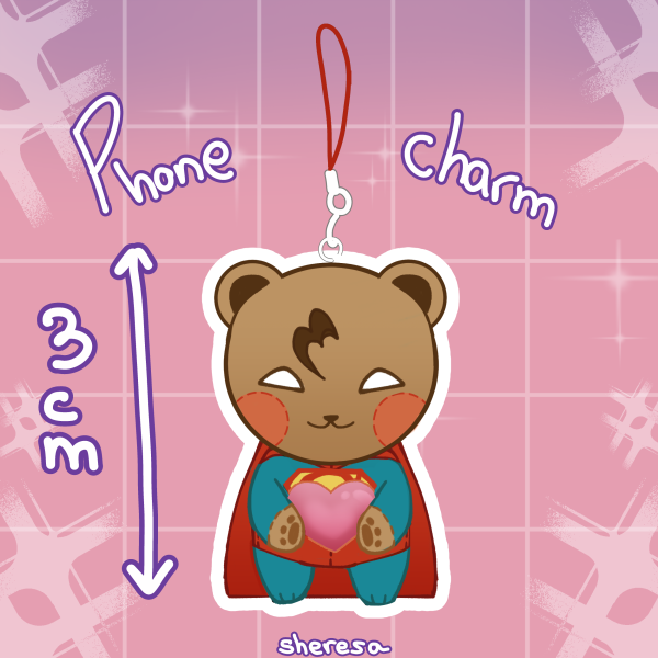 Superman (Superbat) - Phone charm (Clear Acrylic Keychain)