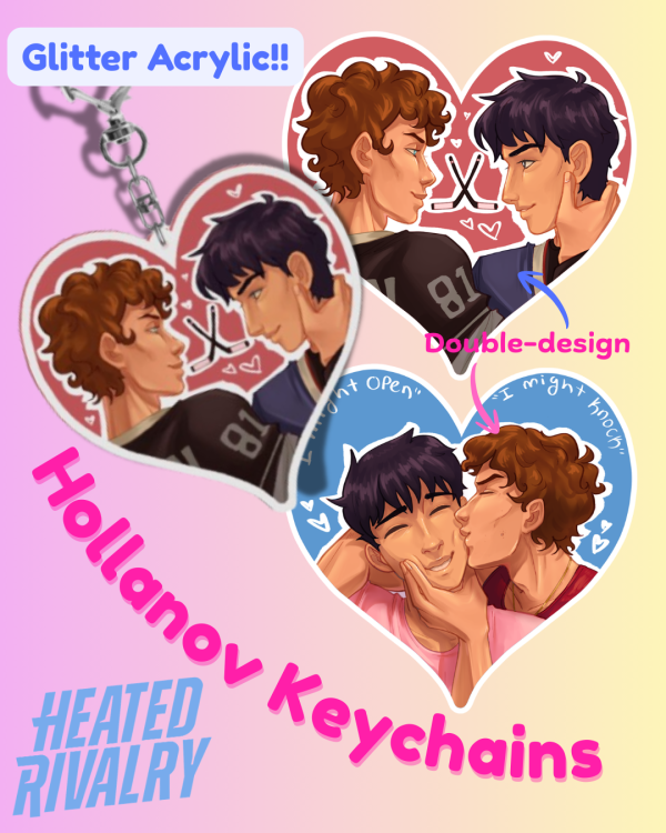 Heated Rivalry Hollanov glitter Keychain