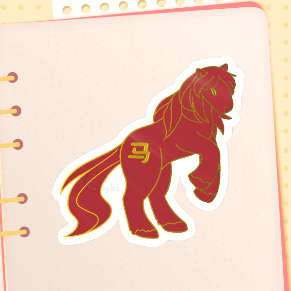 Zodiac Horse - Golden Foil Sticker