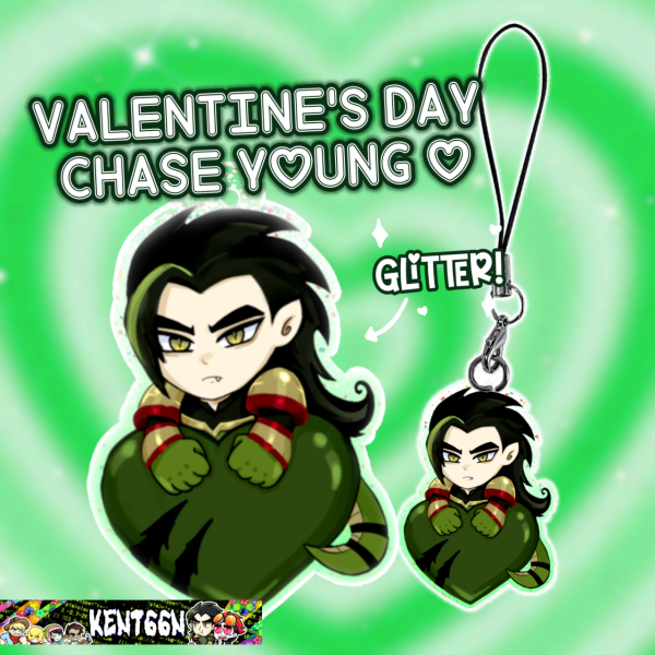 Chase Young chibi san Valentín glitter versión