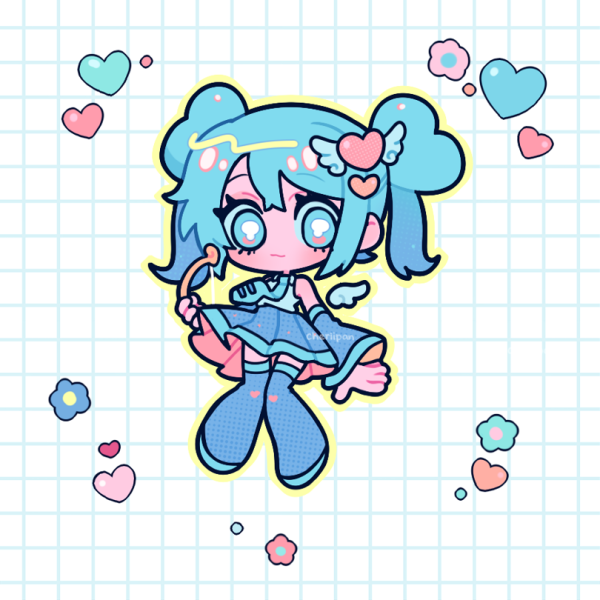Valentines Miku Die Cut Sticker