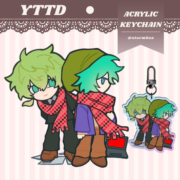 [Your Turn To Die / YTTD] Sou Hiyori + Shin Tsukimi + Midori (Rainbow Acrylic Keychains)