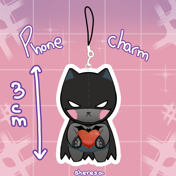 Batman (Superbat) - Phone charm (Clear Acrylic Keychain)