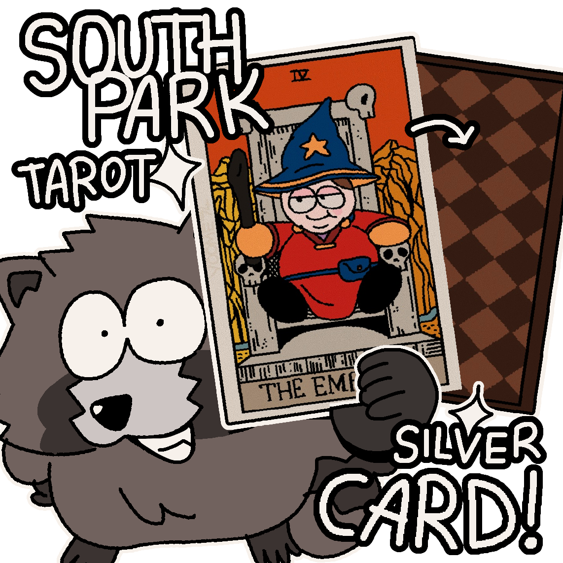 South Park TAROT silver CARD! (THE EMPEROR - IV)