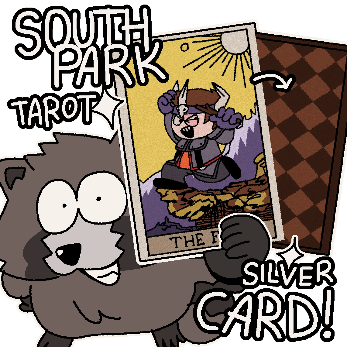South Park TAROT silver CARD! (THE FOOL - O)