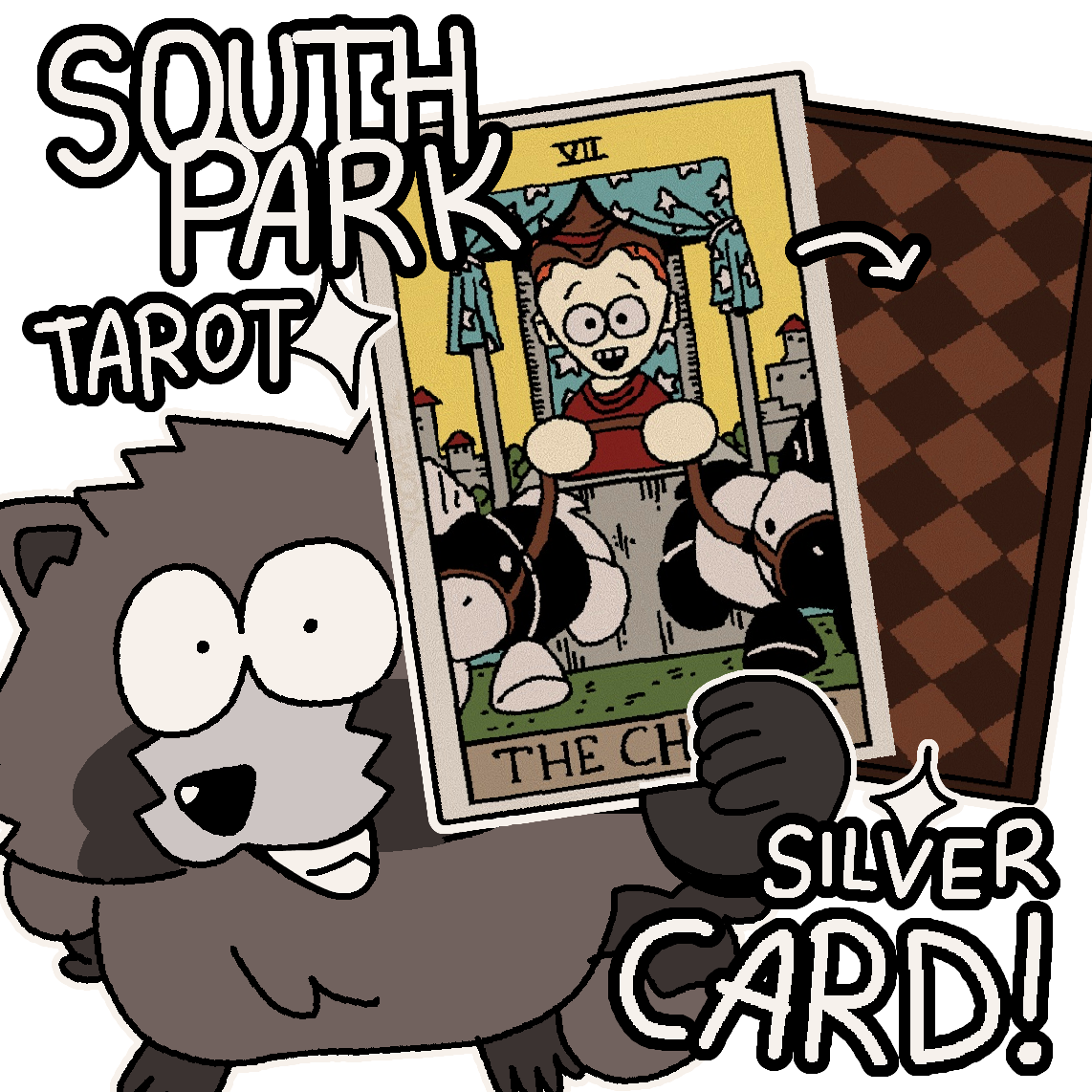 South Park TAROT silver CARD! (THE CHARIOT - VII)
