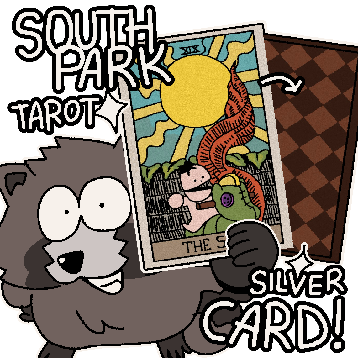 South Park TAROT silver CARD! (THE SUN - XIX)