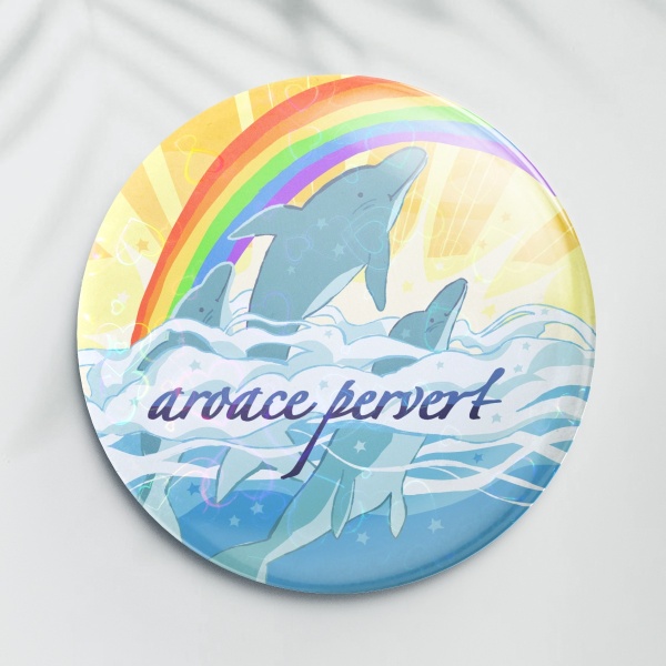 Aroace Pervert Round Badges (Button Pins)