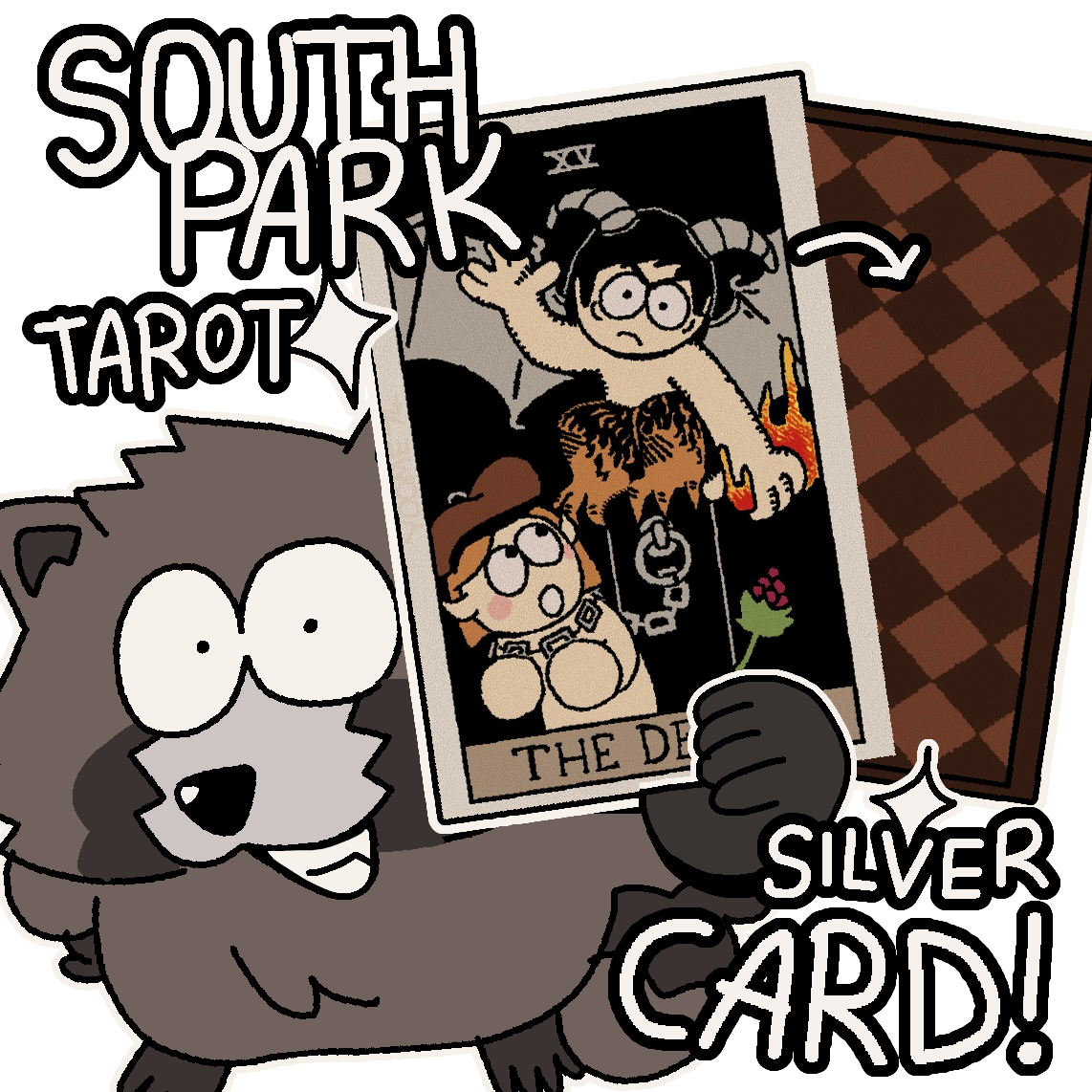 South Park TAROT silver CARD! (THE DEVIL - XV)