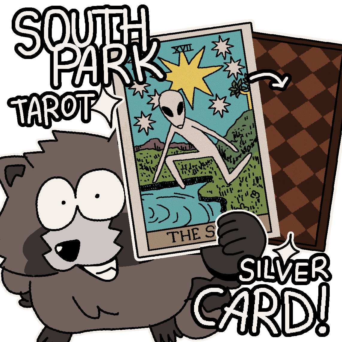 South Park TAROT silver CARD! (THE STAR - XVII)