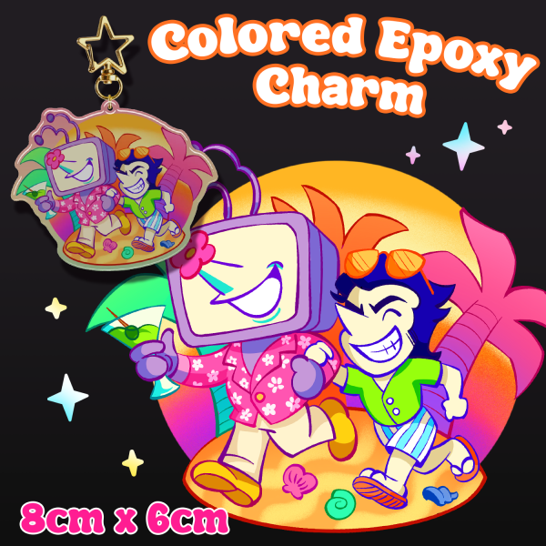 Beach Day Epoxy Acrylic Keychain