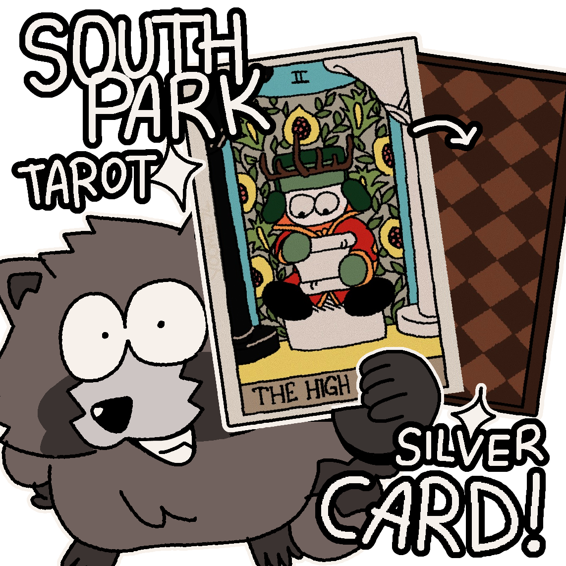 South Park TAROT silver CARD! (THE HIGH PRIEST - II)