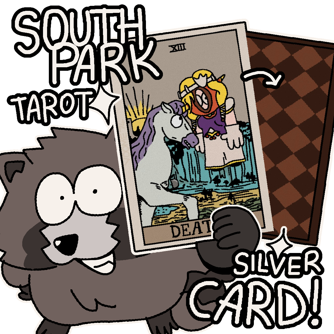 South Park TAROT silver CARD! (DEATH - XIII)