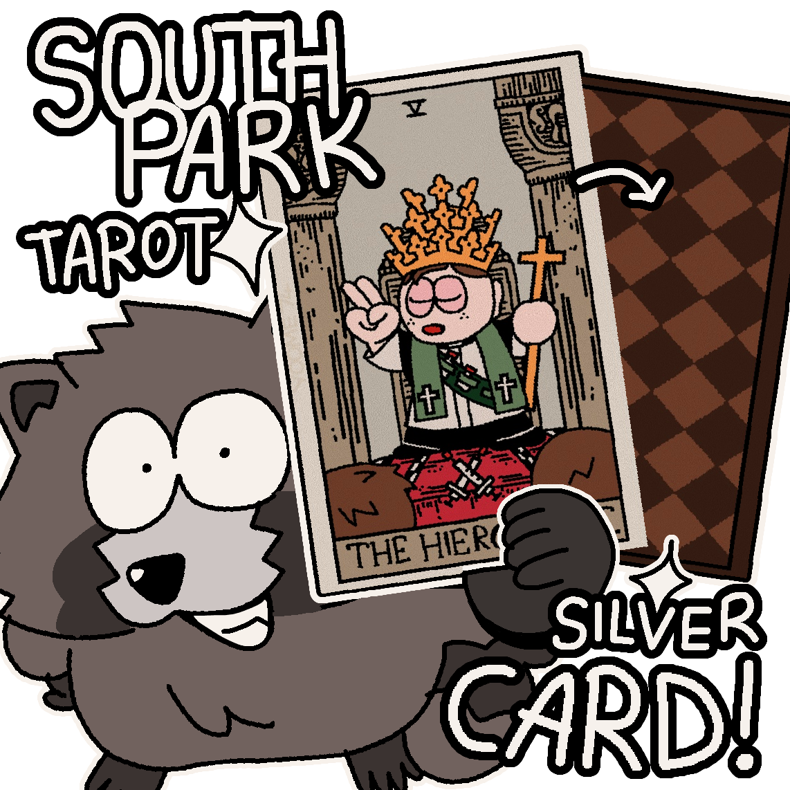 South Park TAROT silver CARD! (THE HIEROPHANT - V)
