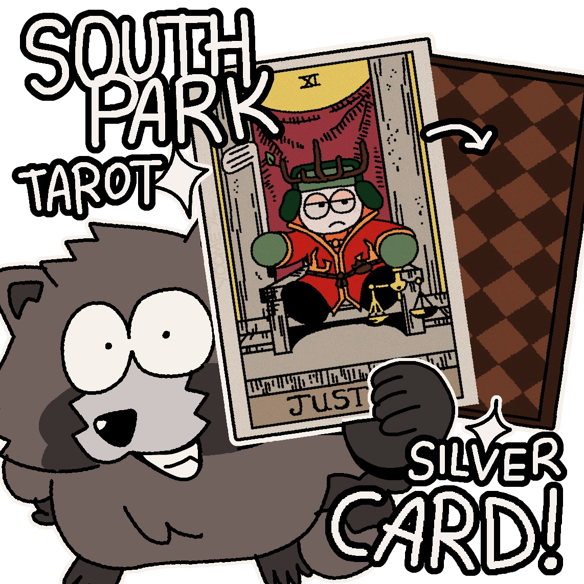 South Park TAROT silver CARD! (JUSTICE - XI)